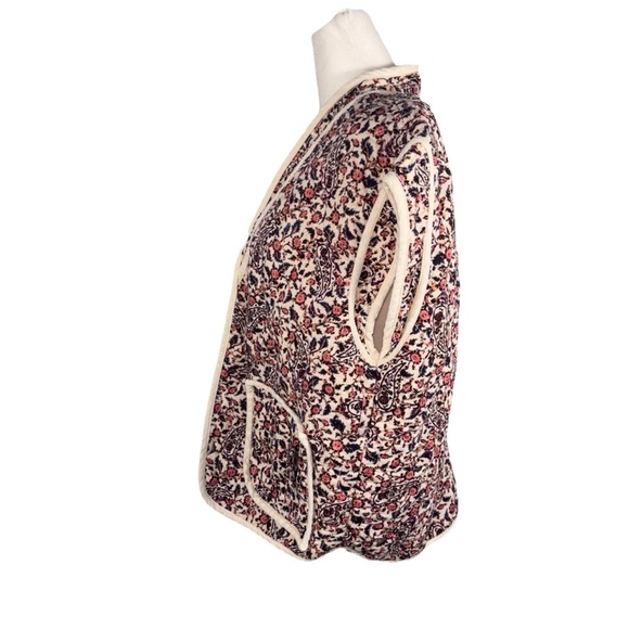 Anthropologie Quilted Vest Size Small/Medium Floral Print Pockets Open **Read** - Picture 4 of 14